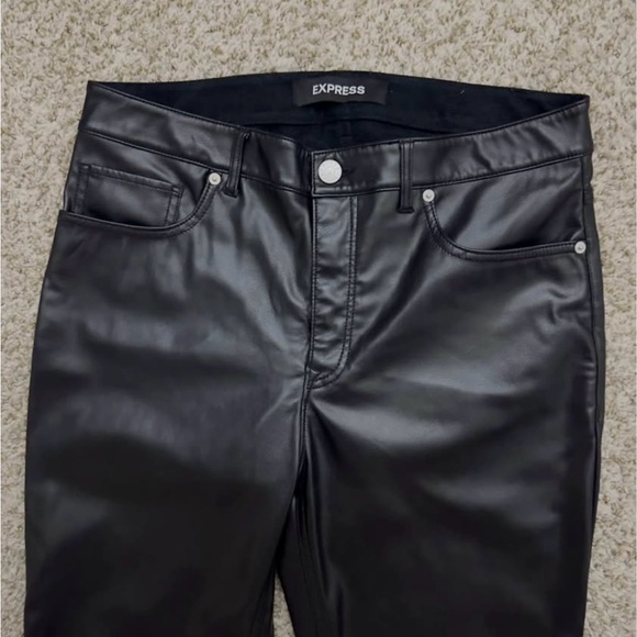 Express Charcoal Faux Leather Jacket - Picture 1 of 6